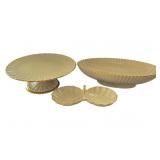 3 Lenox Servingware incl. Plaza Cake Stand Fluted