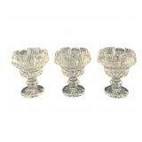 3 Waterford Crystal Compotes Miniature Scalloped