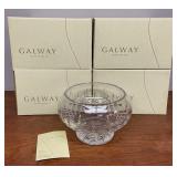 4 Galway Crystal Longford 8" Footed Bowls