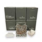 6 Rosenthal Crystal Bag Votive Candle Holders