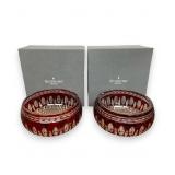 2 Waterford Crystal Clarendon Ruby 6" Bowls