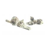 Baccarat & Steuben Crystal Stretching Cat