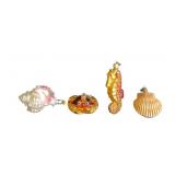 Set of 4 Vintage Christmas Ornaments