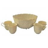 Lenox Holiday Hostess Punch Bowl & 4 Mugs