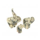 3 Steuben Crystal Elephants