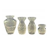 3 Crystal Vases - Waterford Pompeii & Honey Jar