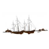 Curtis Jere Metal Wall Art Sculpture Ship Village