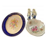 6 Pieces Tableware Incl Delft & Gilt Plates