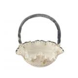 Fenton White Hobnail Glass Bridal Basket