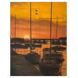 R.B. Matthias Acrylic on Canvas Sunset Harbor