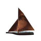 Hammered Copper Sailboat on Granite Base