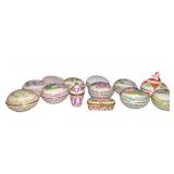 13 Lenox & Limoges Decorative Egg Trinket Boxes