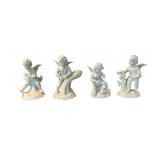 4 Dresden Glazed Porcelain Cherubs