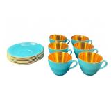Blue & Gold Royal Copenhagen Demitasse Cup Set