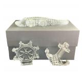 Waterford Crystal Alligator, Anchor, Ship Wheel
