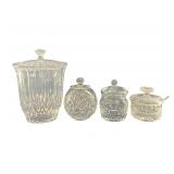 4 Crystal Covered Jars Incl. Waterford