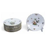 12 Herend Rothschild Bird Salad Plates 12 Herend Rothschild Bird Salad Plates