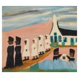 Clementine Hunter Folk Art Oil on Board Clementine Hunter Folk Art Oil on Board