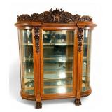 Carved RJ Horner Style China Cabinet Carved RJ Horner Style China Cabinet