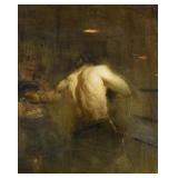 Steve Huston Oil on Panel Taking Him to School Steve Huston Oil on Panel Taking Him to School