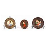 3 Portrait Miniatures on Porcelain 3 Portrait Miniatures on Porcelain