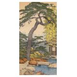 Toshi Yoshida Woodblock Pine Tree Toshi Yoshida Woodblock Pine Tree