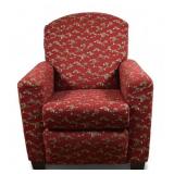 La-Z-Boy Recliner Red Fabric Bird Motif La-Z-Boy Recliner Red Fabric Bird Motif