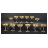 12 Moser Style Gilt Decorated Sherbets 12 Moser Style Gilt Decorated Sherbets