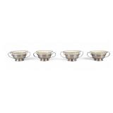 4 Sterling Cream Soup Bowls With Lenox Inserts 4 Sterling Cream Soup Bowls With Lenox Inserts