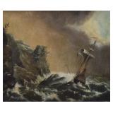 A.B. Guernsey Oil on Board The Storm Off Gibraltar A.B. Guernsey Oil on Board The Storm Off Gibraltar
