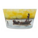 Daum Nancy Enameled Vase / Bowl Venetian Scene Daum Nancy Enameled Vase / Bowl Venetian Scene
