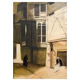 Shawkat Al Alousi Oil on Canvas Figures in City Shawkat Al Alousi Oil on Canvas Figures in City
