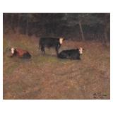 Anthony Michael Autorino Oil on Wood Panel Cows Anthony Michael Autorino Oil on Wood Panel Cows