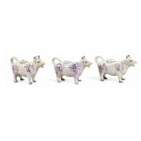 3 Staffordshire Pink Lustre Cow Creamers 3 Staffordshire Pink Lustre Cow Creamers