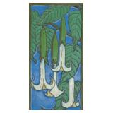 Jonathan White Pottery Tile Brugmansia