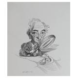 David Levine Pen & Ink Drawing Meyer Schapiro