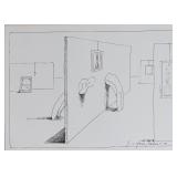 Eugene Mihaesco Pen & Ink Drawing Museum