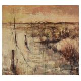 Francois Franc Oil on Canvas Winter Landscape