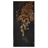 Signed Lynd Woodcut Figures With Torch