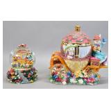 2 Radko Dapper Hare Glitter Globe & Cookie Jar