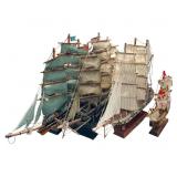 4 Vintage Clipper Ship Models