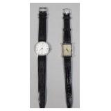 2 White Gold Wrist Watches Zodiac & Longines