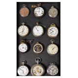 12 Pocket Watches Longines, Hamilton