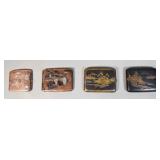 4 Japanese Cigarette Cases 2 Silver