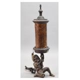 Figural Spelter Lamp With Mica Shade
