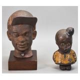 2 African American Folk Art Pieces Head & Doorstop