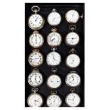 15 Pocket Watches Longines, Hamilton, Illinois