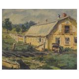 Oil on Canvas Panel Barn