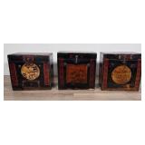 3 Late 19th Century Chinese Lacquered Storage Box