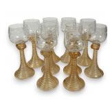 10 Roemer Etched Wine Glasses